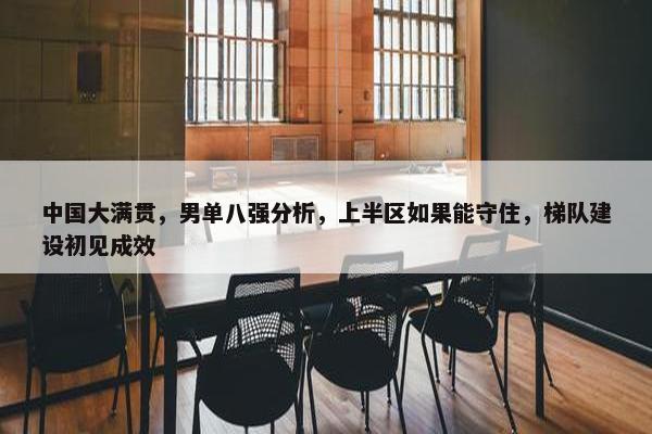 中国大满贯，男单八强分析，上半区如果能守住，梯队建设初见成效