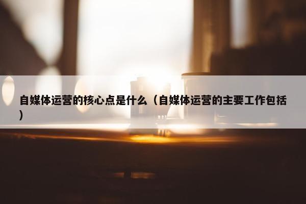 自媒体运营的核心点是什么（自媒体运营的主要工作包括）