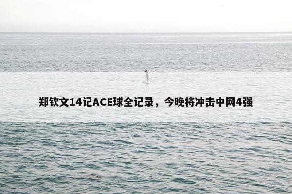 郑钦文14记ACE球全记录，今晚将冲击中网4强