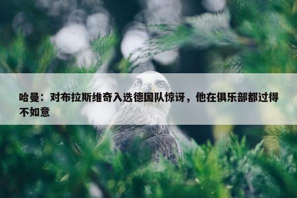 哈曼：对布拉斯维奇入选德国队惊讶，他在俱乐部都过得不如意