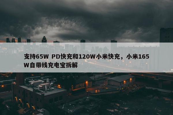 支持65W PD快充和120W小米快充，小米165W自带线充电宝拆解