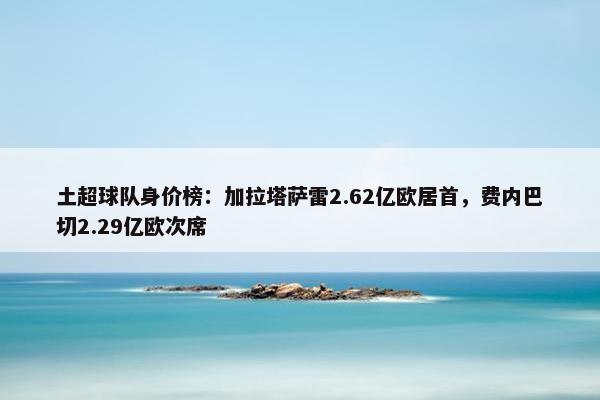 土超球队身价榜：加拉塔萨雷2.62亿欧居首，费内巴切2.29亿欧次席