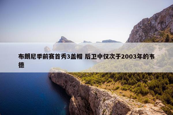 布朗尼季前赛首秀3盖帽 后卫中仅次于2003年的韦德