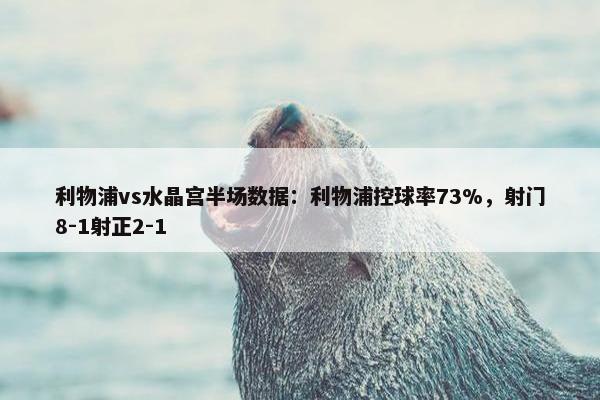 利物浦vs水晶宫半场数据：利物浦控球率73%，射门8-1射正2-1