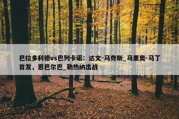 巴拉多利德vs巴列卡诺：达文-马奇斯_马里奥-马丁首发，恩巴尔巴_勒热纳出战