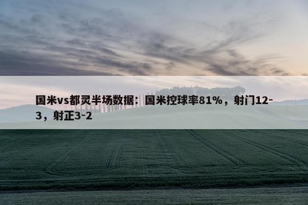 国米vs都灵半场数据：国米控球率81%，射门12-3，射正3-2