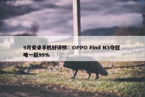 9月安卓手机好评榜：OPPO Find N3夺冠 唯一超99%