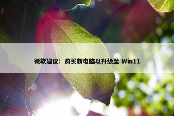 微软建议：购买新电脑以升级至 Win11