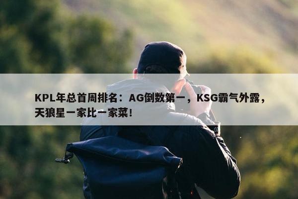 KPL年总首周排名：AG倒数第一，KSG霸气外露，天狼星一家比一家菜！