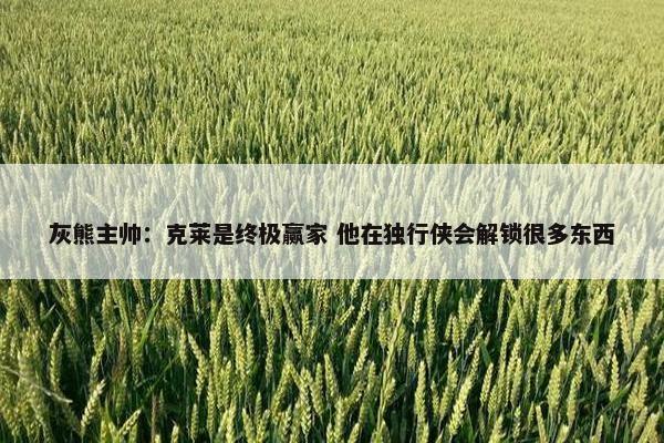 灰熊主帅：克莱是终极赢家 他在独行侠会解锁很多东西