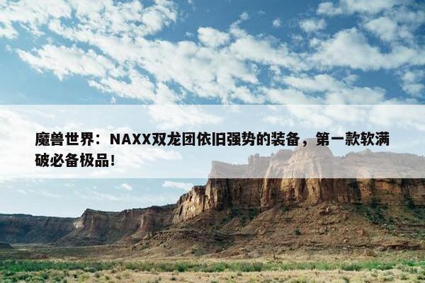 魔兽世界：NAXX双龙团依旧强势的装备，第一款软满破必备极品！