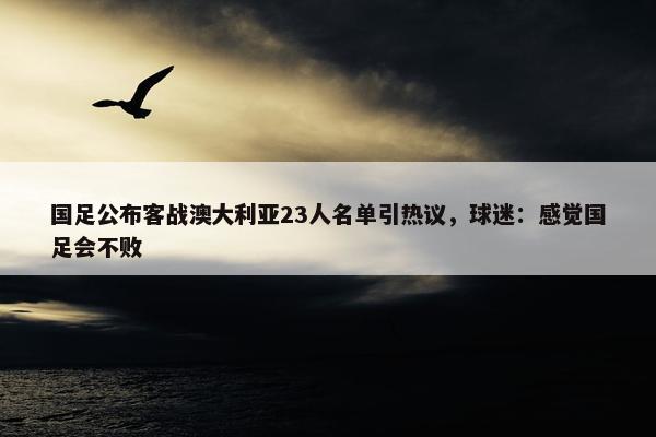 国足公布客战澳大利亚23人名单引热议，球迷：感觉国足会不败