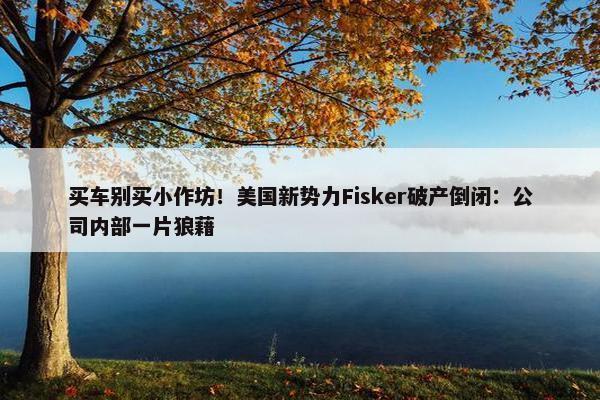 买车别买小作坊！美国新势力Fisker破产倒闭：公司内部一片狼藉