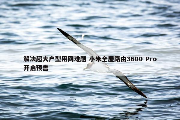 解决超大户型用网难题 小米全屋路由3600 Pro开启预售