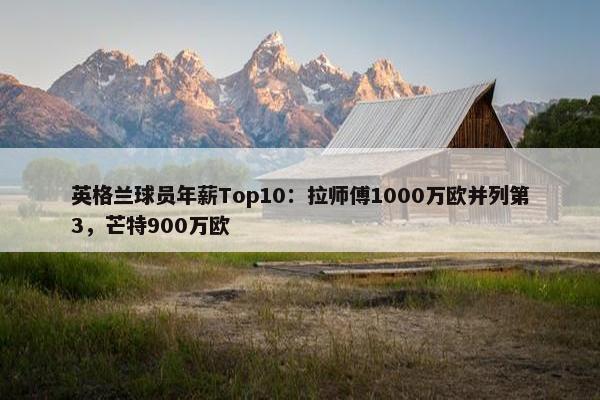 英格兰球员年薪Top10：拉师傅1000万欧并列第3，芒特900万欧