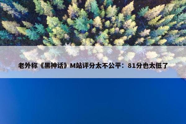 老外称《黑神话》M站评分太不公平：81分也太低了