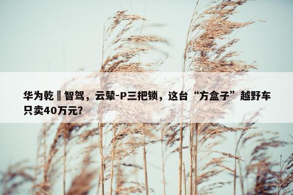 华为乾崑智驾，云辇-P三把锁，这台“方盒子”越野车只卖40万元？