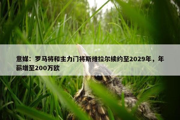 意媒：罗马将和主力门将斯维拉尔续约至2029年，年薪增至200万欧