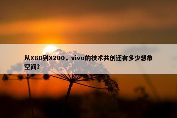 从X80到X200，vivo的技术共创还有多少想象空间？