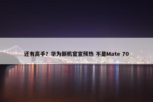 还有高手？华为新机官宣预热 不是Mate 70