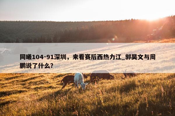 同曦104-91深圳，来看赛后西热力江_郭昊文与周鹏说了什么？