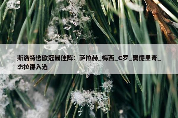 斯洛特选欧冠最佳阵：萨拉赫_梅西_C罗_莫德里奇_杰拉德入选