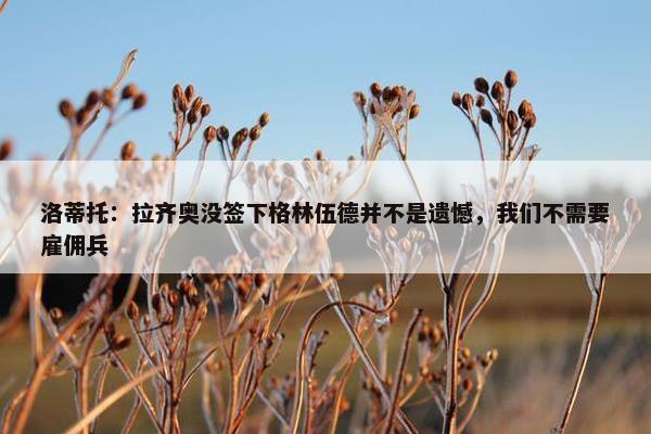 洛蒂托：拉齐奥没签下格林伍德并不是遗憾，我们不需要雇佣兵