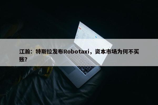 江瀚：特斯拉发布Robotaxi，资本市场为何不买账？