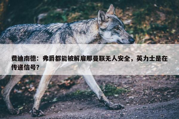 费迪南德：弗爵都能被解雇那曼联无人安全，英力士是在传递信号？