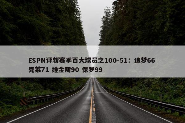 ESPN评新赛季百大球员之100-51：追梦66 克莱71 维金斯90 保罗99