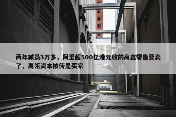 两年减员3万多，阿里超500亿港元收的高鑫零售要卖了，高瓴资本被传是买家