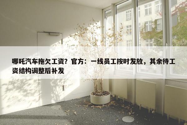 哪吒汽车拖欠工资？官方：一线员工按时发放，其余待工资结构调整后补发