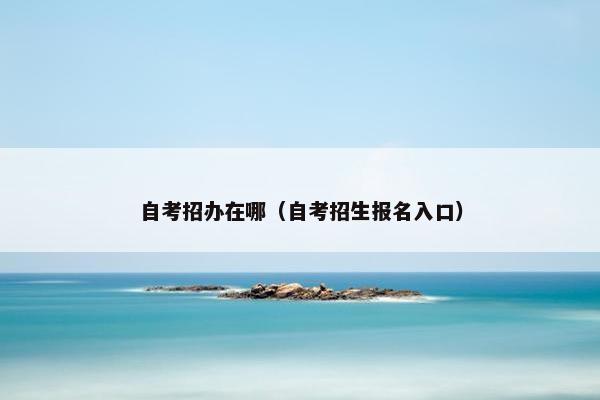 自考招办在哪（自考招生报名入口）