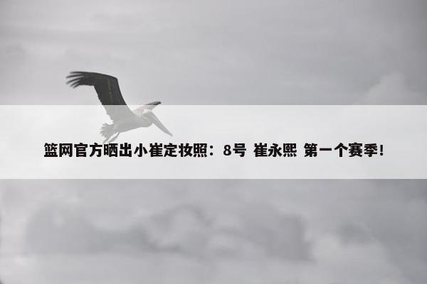 篮网官方晒出小崔定妆照：8号 崔永熙 第一个赛季！