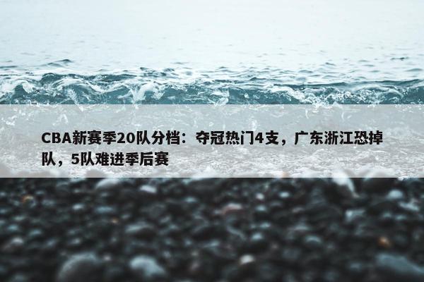 CBA新赛季20队分档：夺冠热门4支，广东浙江恐掉队，5队难进季后赛