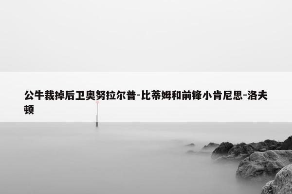 公牛裁掉后卫奥努拉尔普-比蒂姆和前锋小肯尼思-洛夫顿