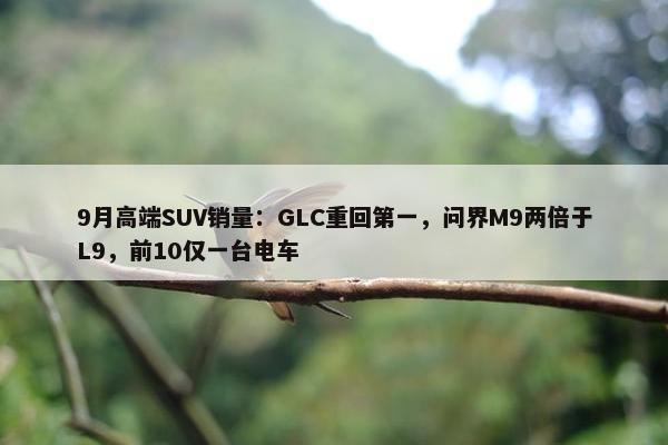 9月高端SUV销量：GLC重回第一，问界M9两倍于L9，前10仅一台电车