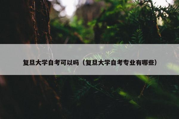 复旦大学自考可以吗（复旦大学自考专业有哪些）