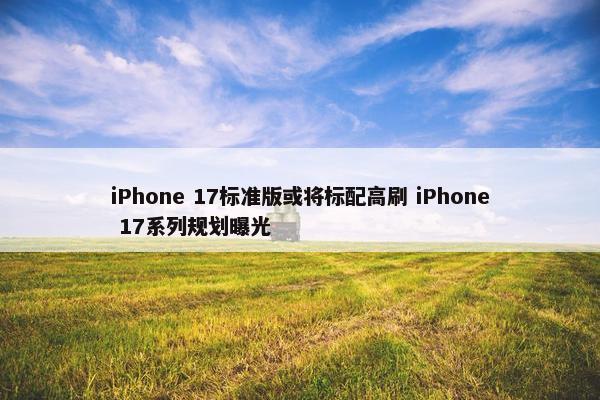 iPhone 17标准版或将标配高刷 iPhone 17系列规划曝光