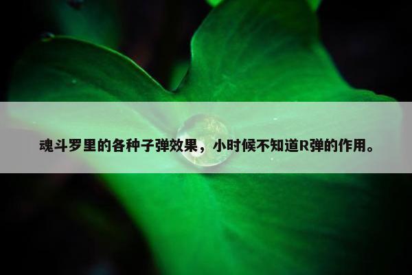 魂斗罗里的各种子弹效果，小时候不知道R弹的作用。