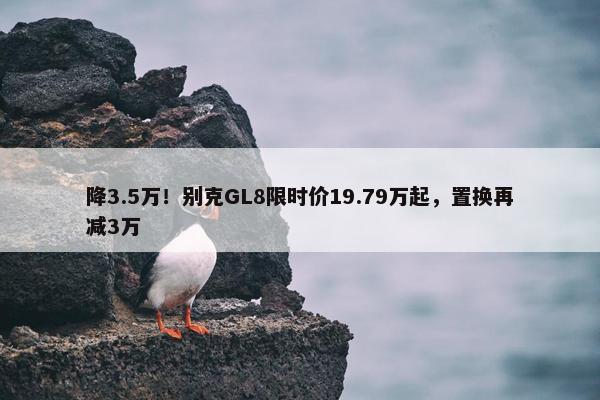 降3.5万！别克GL8限时价19.79万起，置换再减3万