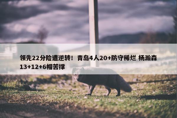 领先22分险遭逆转！青岛4人20+防守稀烂 杨瀚森13+12+6帽苦撑