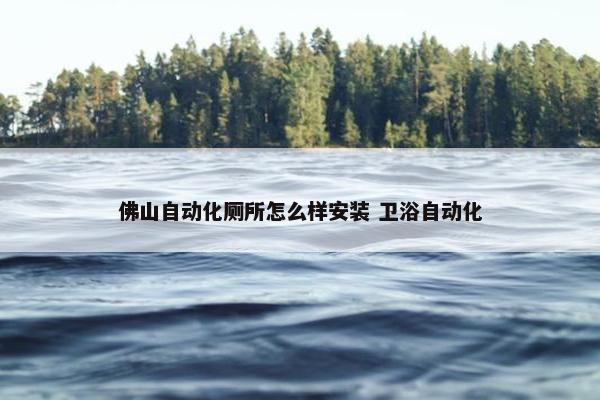 佛山自动化厕所怎么样安装 卫浴自动化