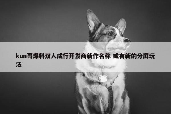 kun哥爆料双人成行开发商新作名称 或有新的分屏玩法