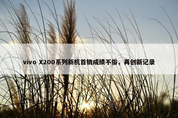 vivo X200系列新机首销成绩不俗，再创新记录