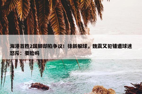 海港首胜2国脚却陷争议！徐新躲球，魏震又犯错遭球迷怒斥：要脸吗