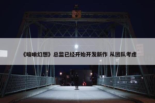 《暗喻幻想》总监已经开始开发新作 从团队考虑