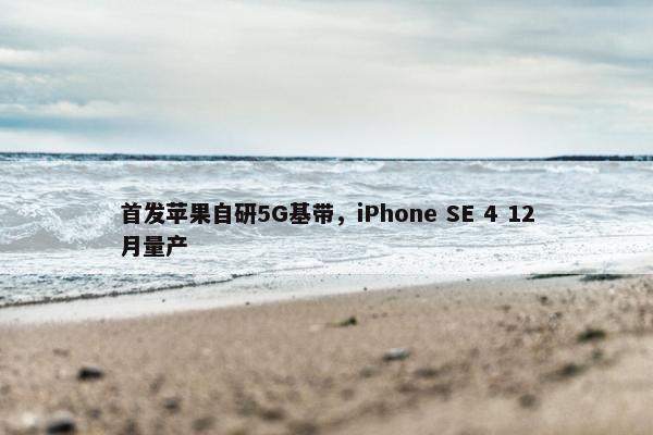 首发苹果自研5G基带，iPhone SE 4 12月量产