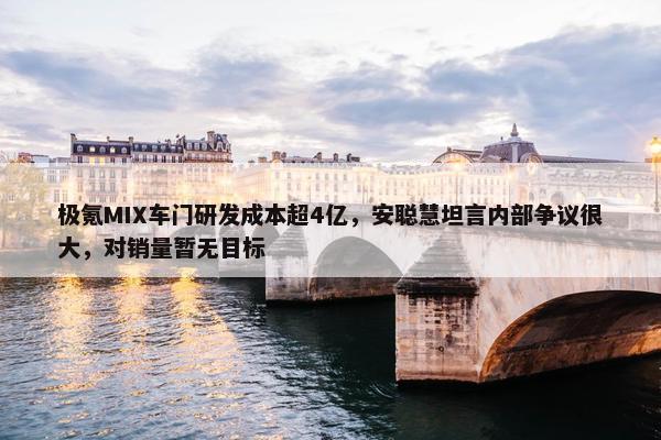 极氪MIX车门研发成本超4亿，安聪慧坦言内部争议很大，对销量暂无目标