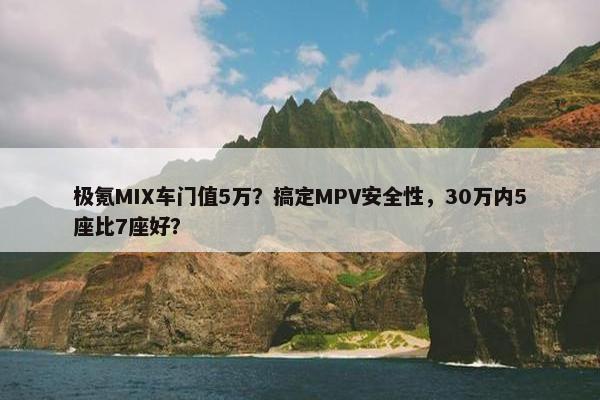 极氪MIX车门值5万？搞定MPV安全性，30万内5座比7座好？